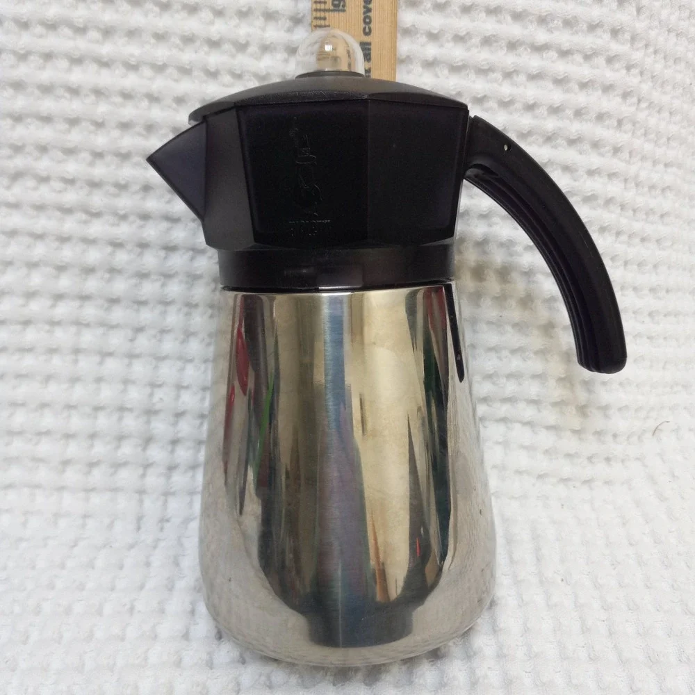 Bialetti Amerikana Vintage 4 Cup Stainless Steel Moka Pot Coffee Maker Italy